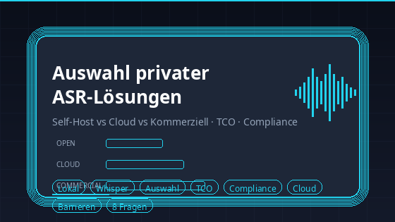 On-Premise ASR Auswahlvergleich