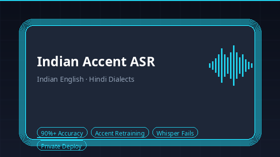 Indian English Accent + 20 Hindi Dialects: Why SaaS ASR Struggles
