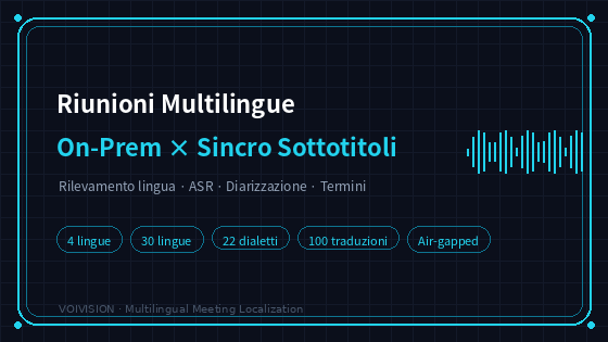 Traduzione multilingue per riunioni on-premise e sincronizzazione dei sottotitoli
